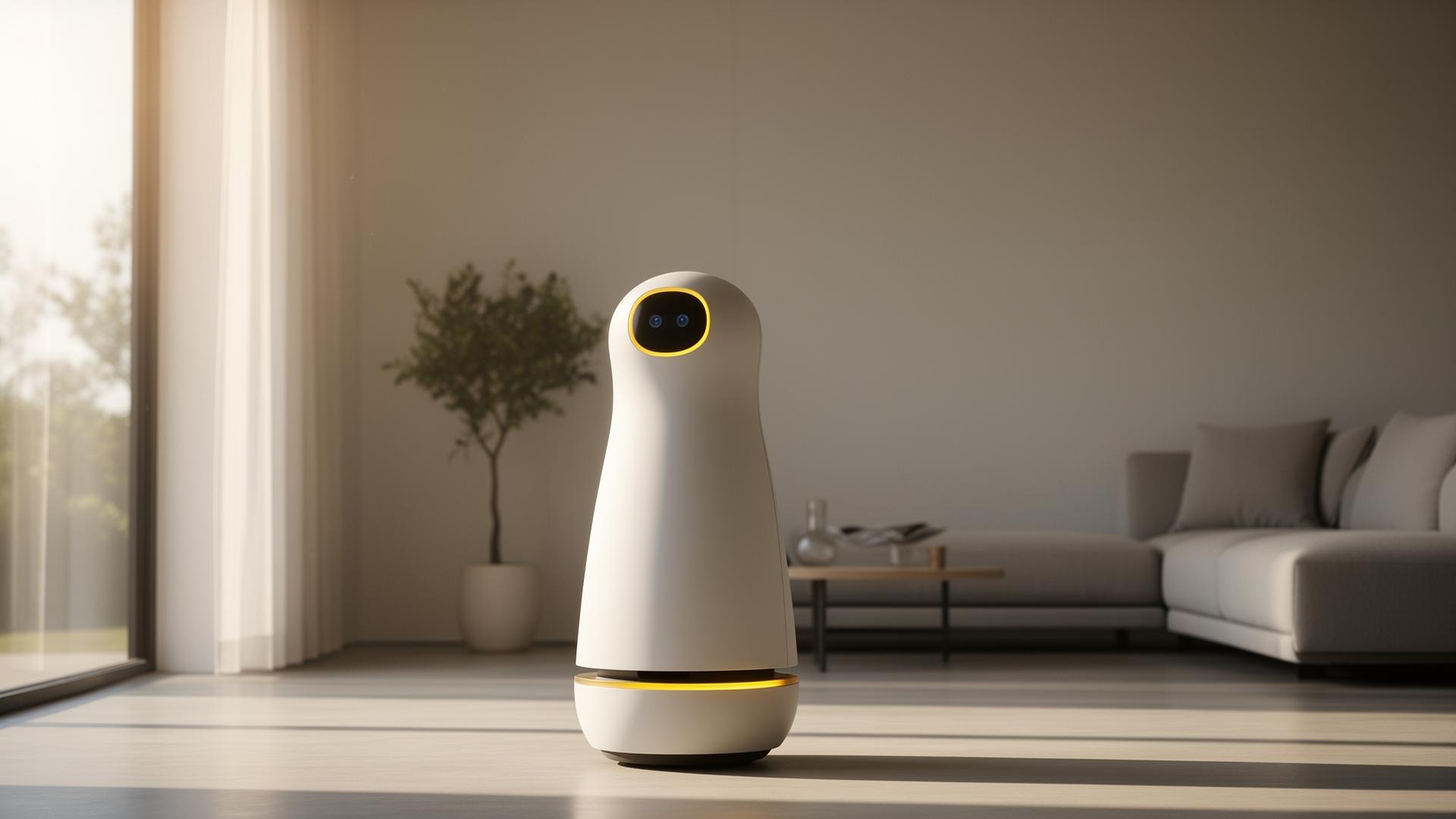L-1 home robot in a sunlit modern living room